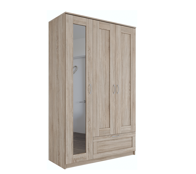 Шкаф комбинированный с 3 дверцами и ящиком Sirius сонома_2