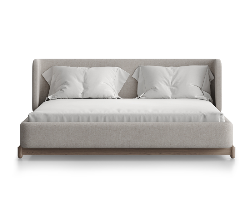 Кровать Basic молочный рогожка 160x200