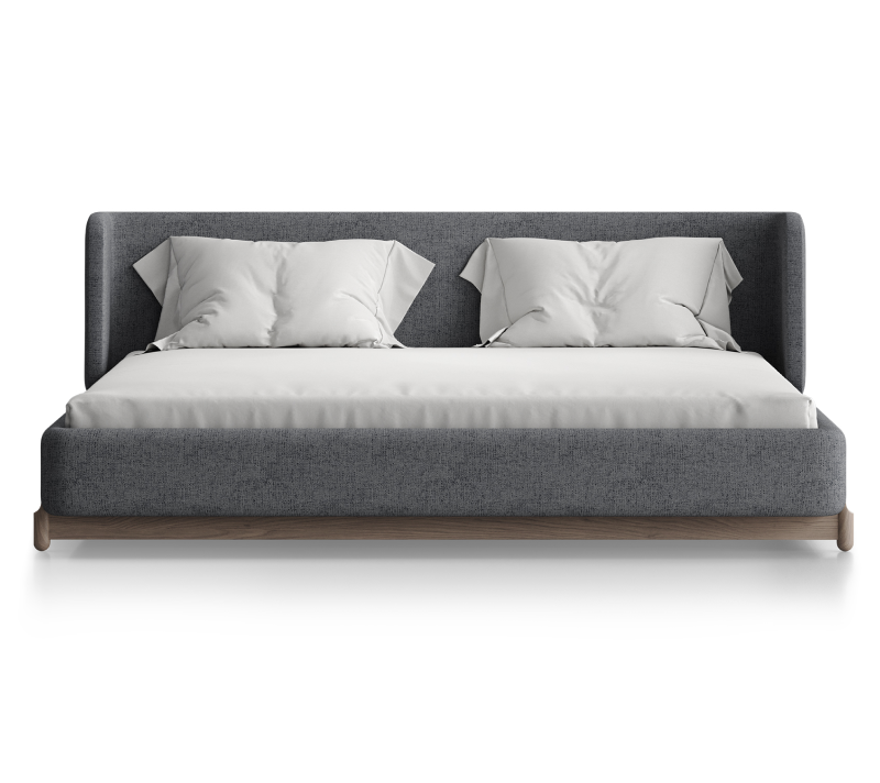 Кровать Basic серый рогожка 180x200