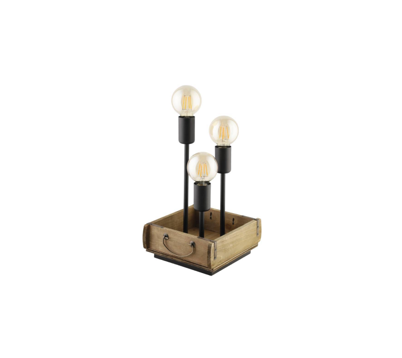 Настольная лампа Вутон черный/коричневый 43594