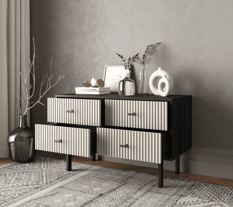 Комод Emerson белый/черный EM05/milky/L_2