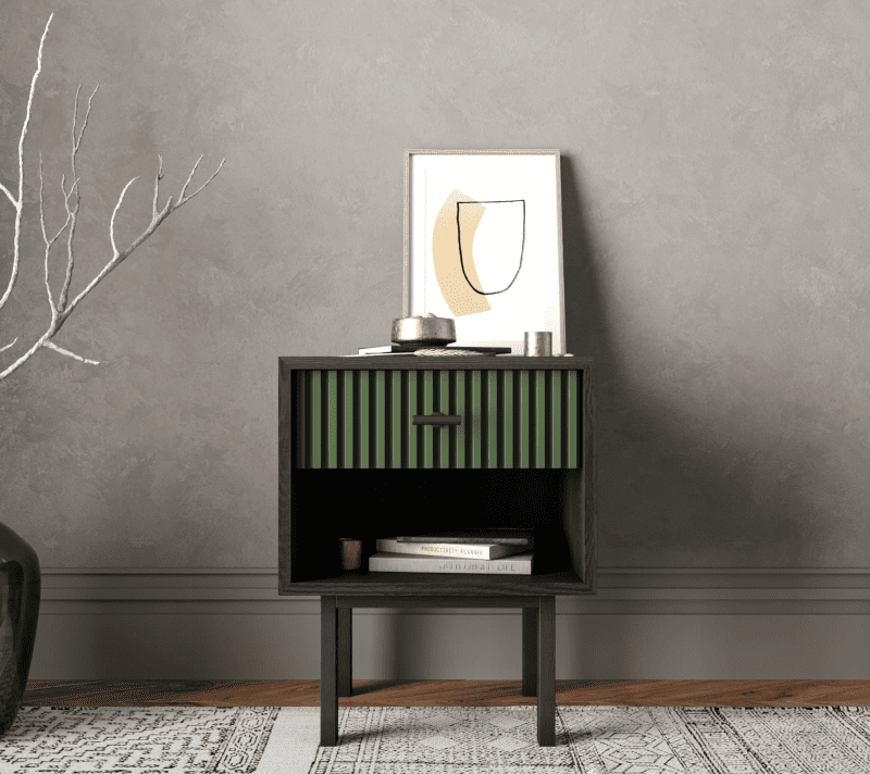 Тумба прикроватная Emerson зеленый/черный EM11/green/L_1