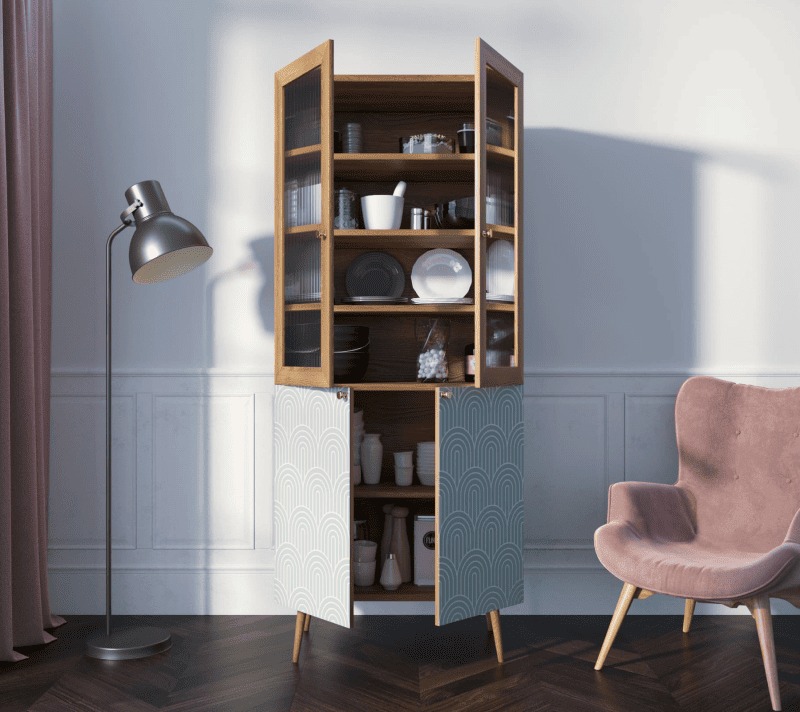 Витрина Berber зеленый/коричневый BB30/Print_34_2