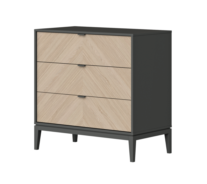 Комод 3 ящика Fjord темно-серый_1