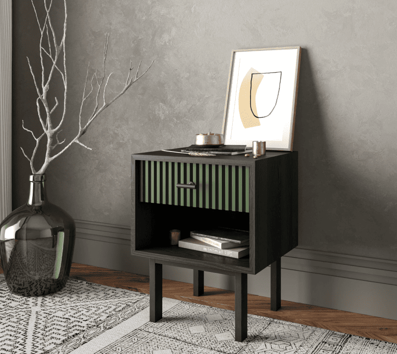 Тумба прикроватная Emerson зеленый/черный EM11/green/L_3