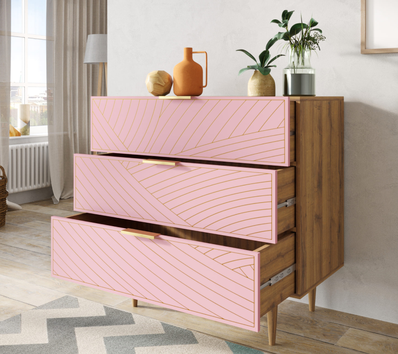 Комод Лайн розовый LN12/GR1/pink_2