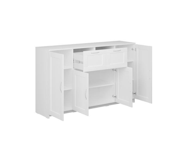 Тумба-комод с 4 дверцами и 2 ящиками Sirius белый_1