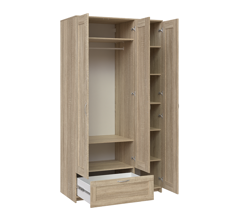 Шкаф с 3 дверцами и ящиком Sirius сонома_1