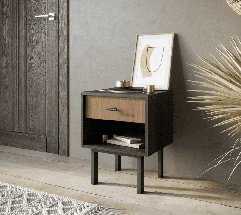 Тумба прикроватная Emerson коричневый/черный EM11_3