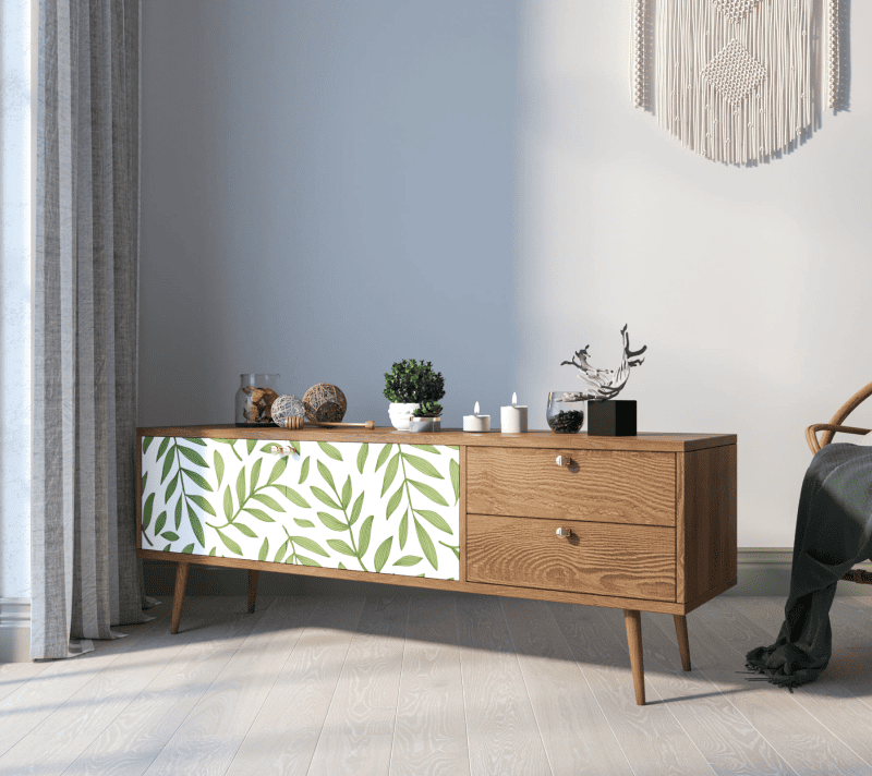 Тумба-комод Berber зеленый/белый/коричневый BB27/Print_28_3