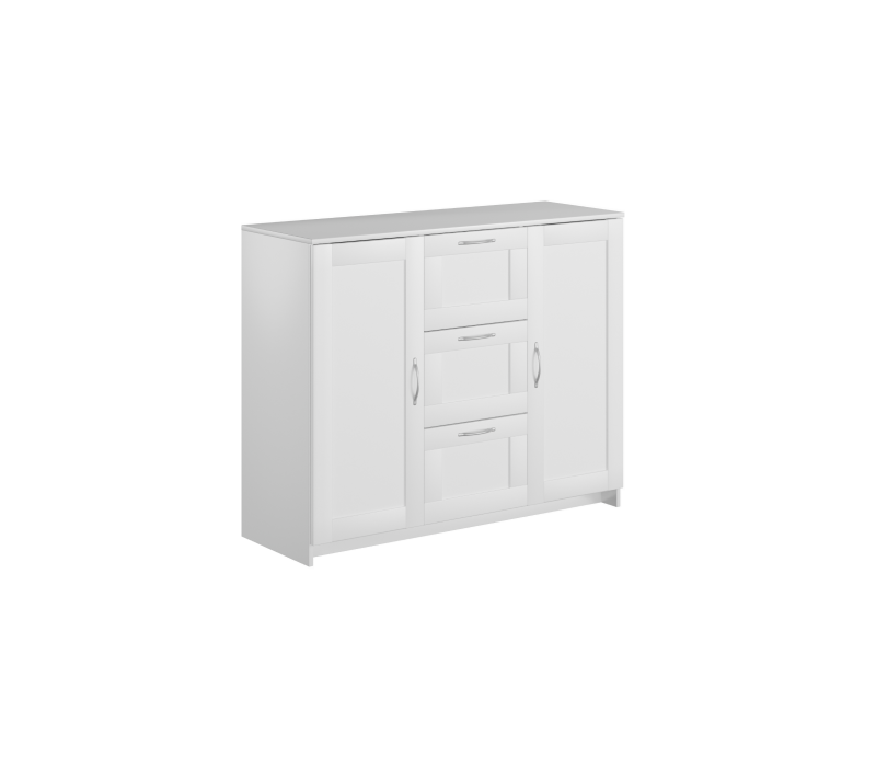 Тумба-комод с 2 дверцами и с 3 ящиками Sirius белый_2