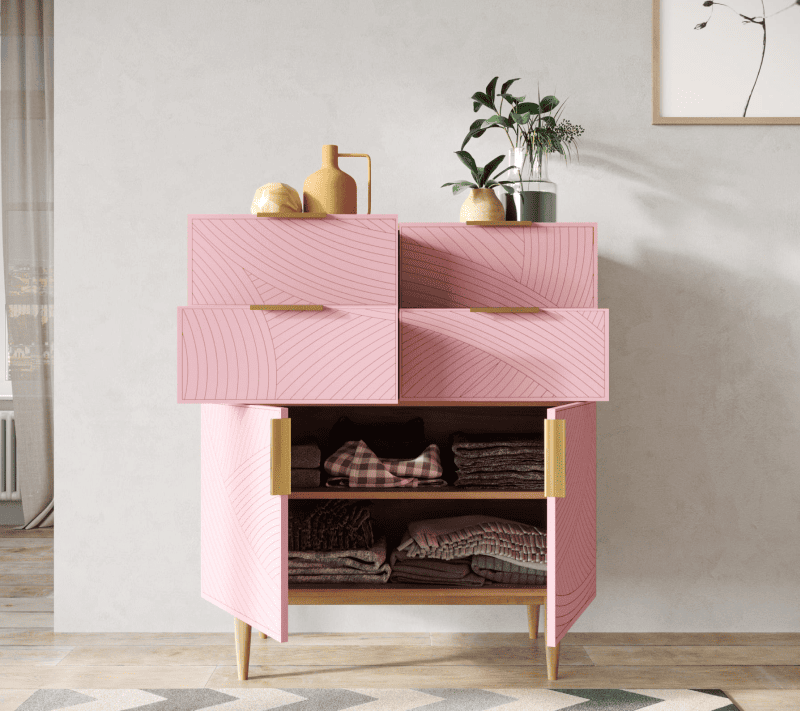 Комод Line розовый LN17/GR1/pink_2