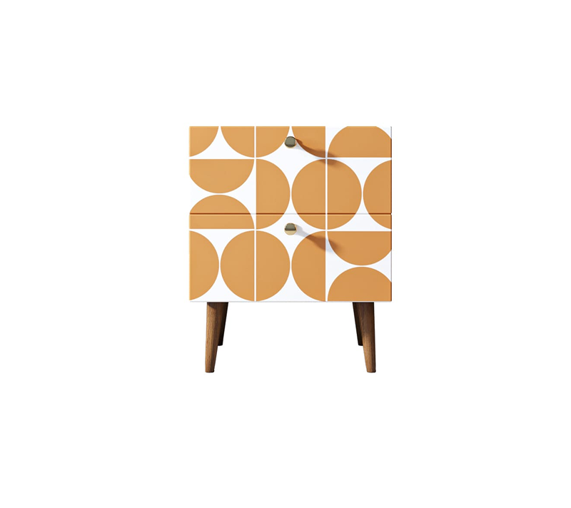 Тумба прикроватная Berber оранжевый/белый BB03/Print_14
