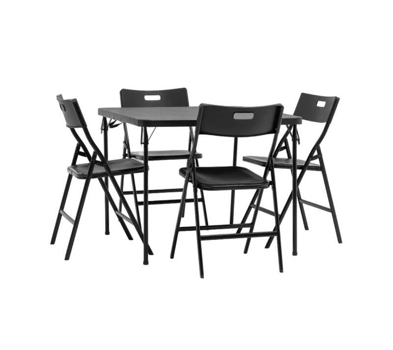 Комплект из раскладного стола и стульев Кейт черный