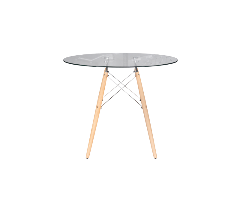 Стол круглый PT-151 стекло/дерево
