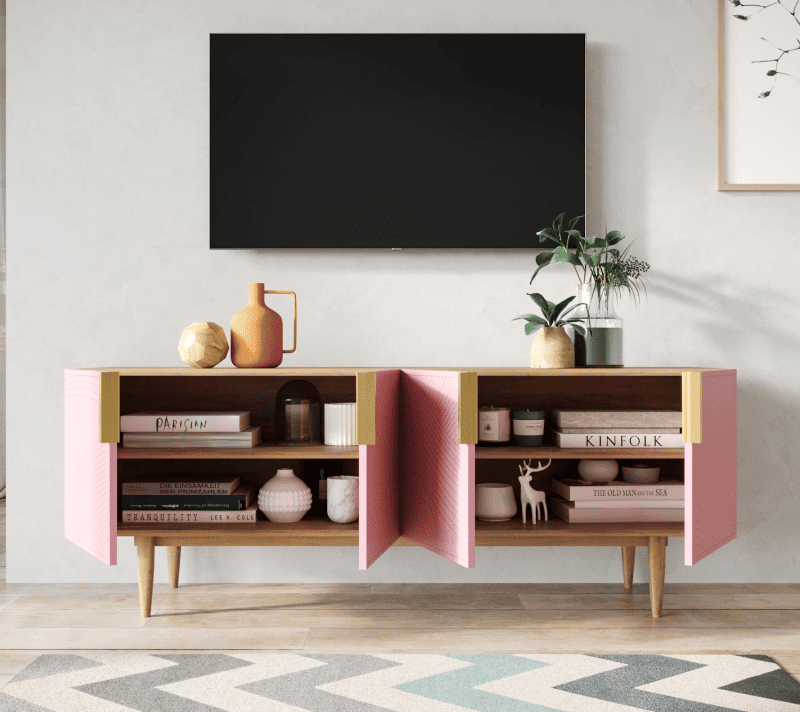 Тумба под телевизор Line розовый LN06/GR1/pink_2