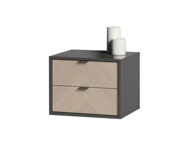 Тумба прикроватная подвесная 2 ящика Fjord темно-серый