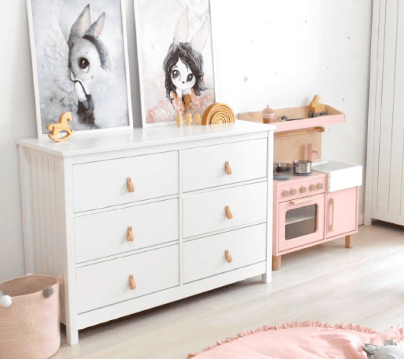 Комод 6 ящиков Wood белый_2