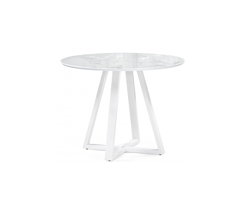 Стол круглый Норфолк белый мрамор/белый_1