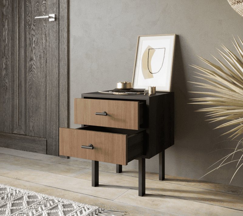 Тумба прикроватная Emerson коричневый/черный EM16_2