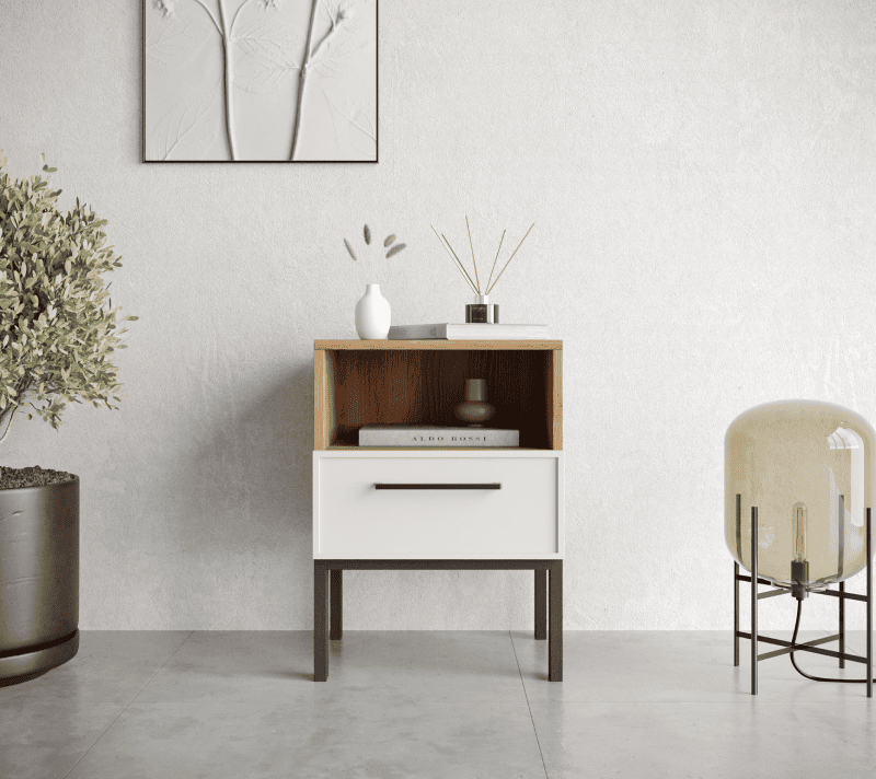 Тумба прикроватная Nicole белый NEM17_1