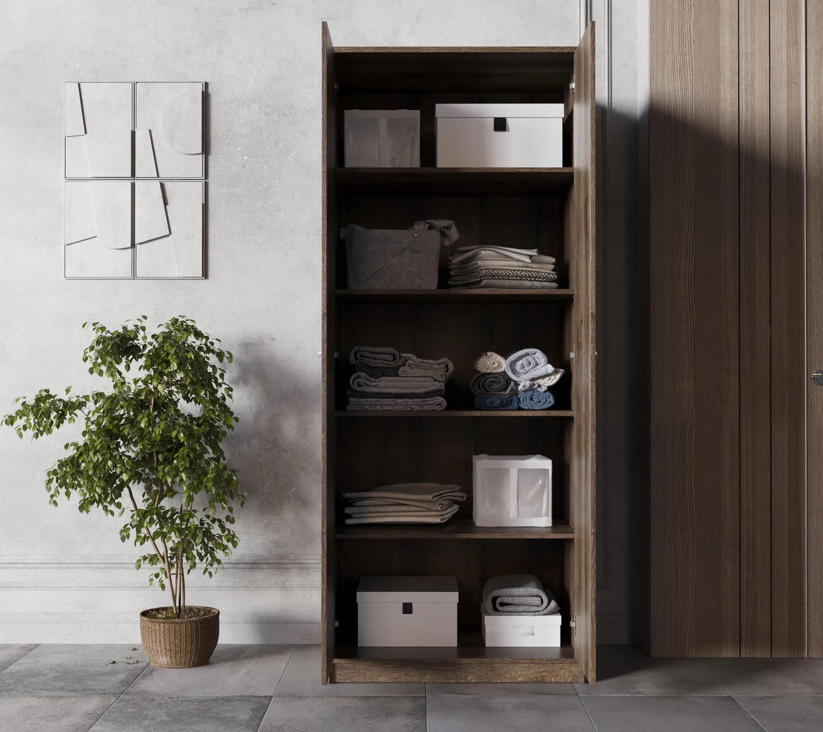 Шкаф Непо дуб монастырский SZF2D_2