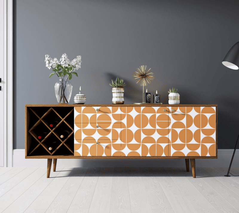 Тумба-комод с винными полками Berber оранжевый/коричневый BB15/Print_14_1