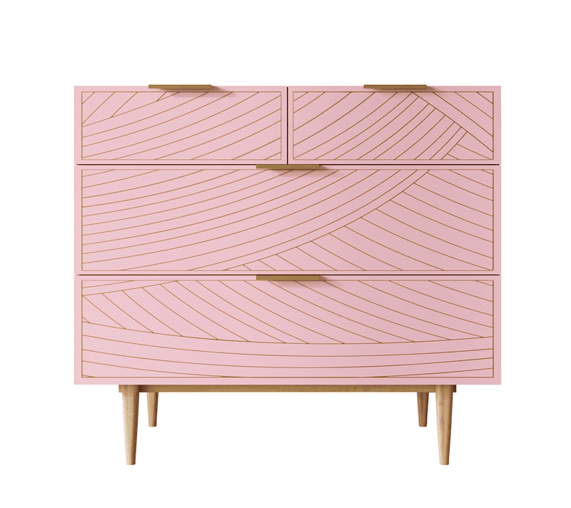 Комод Line розовый LN14/GR1/pink