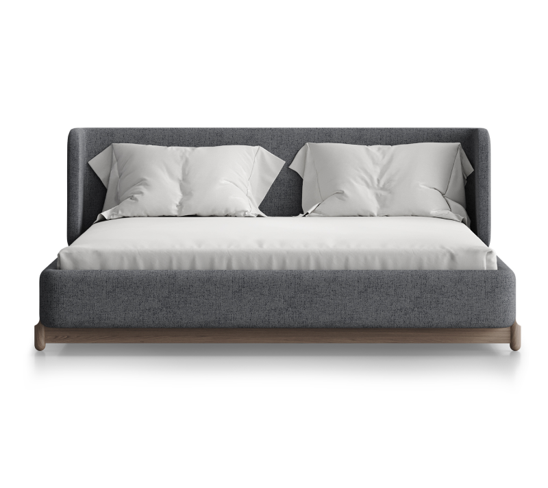 Кровать Basic серый рогожка 160x200