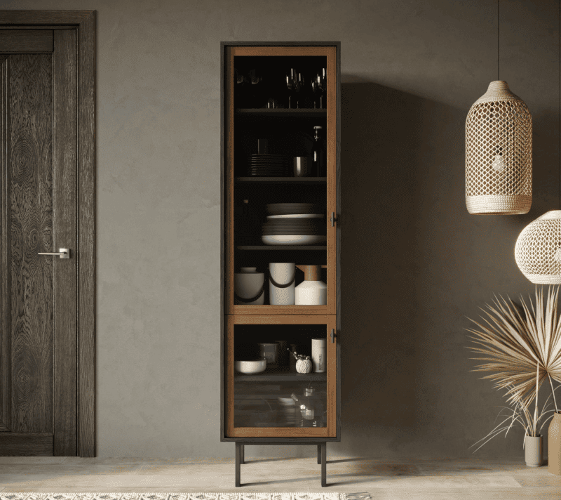 Витрина Emerson коричневый/черный EM10_1