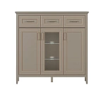 Тумба-витрина с подсветкой Классик глиняный серый KOM1W2D3S