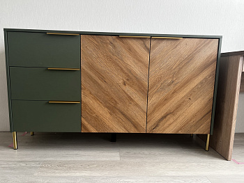 Тумба-комод Siena дымчатый зеленый/дуб вотан KOM2D3S